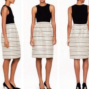 J. Crew Black & Gold Striped Dress 00